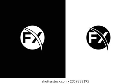 Creative minimal line art icon logo, FX monogram logo