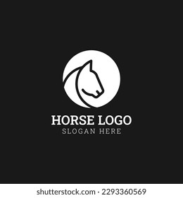 Creative Minimal line art logo of Horse, Abstract Horse logo, horse head logo