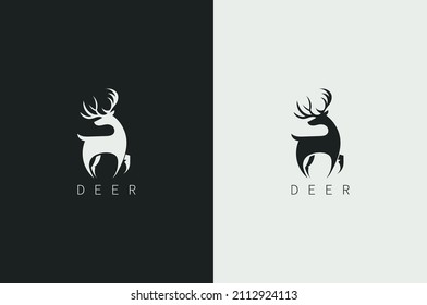 Creative minimal logo of deer, Abstract deer logo