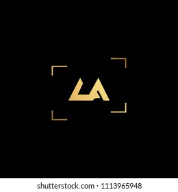 Creative minimal logo design and Unique symbol with LA AL.