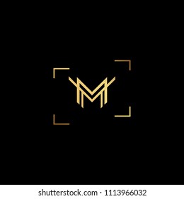 Creative minimal logo design and Unique symbol with M MM.