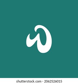 Creative minimal logo in hipster style. Letter W. Cartoon style. Modern flat design. Business success concept. Branding. Web design. Start-up.