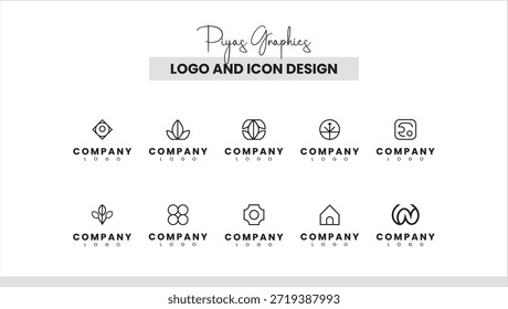 Kreatives minimales Logo und Symbolsatz, abstrakte Branding-Symbole für den geschäftlichen Gebrauch