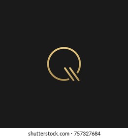 Logo de Q basado en el estilo de lujo Creative Minimal