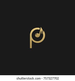 Creative Minimal Luxury Style Initial based P and MUSlC logo