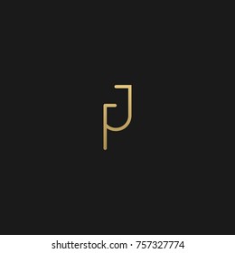 Creative Minimal Luxury Style Initial based PJ logo