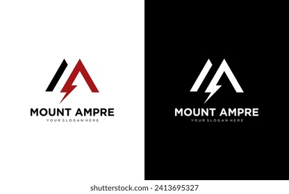 Creative Minimal MA Logo Design | Letter AM Logo with Lightning Icon | Electric MA Logo Design