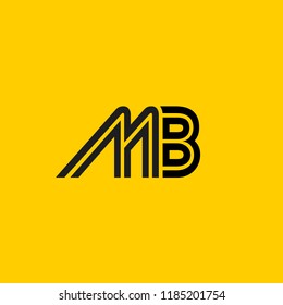creative minimal MB logo icon design in vector format with letter M B