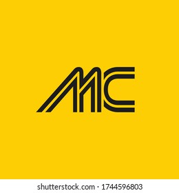 creative minimal MC logo icon design in vector format with letter M C