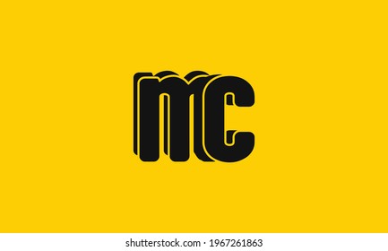 creative minimal MC logo icon design in vector format with letter M C