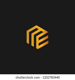 creative minimal ME logo icon design in vector format with letter M E