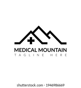 Creative minimal medical mountain Logo design template