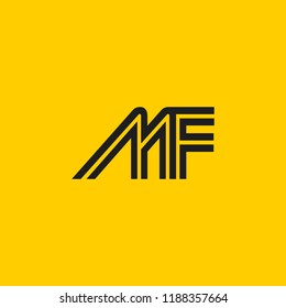 creative minimal MF logo icon design in vector format with letter M F