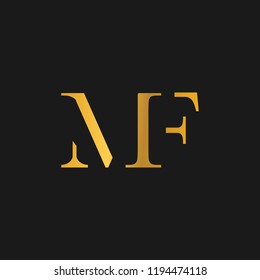 creative minimal MF logo icon design in vector format with letter M F