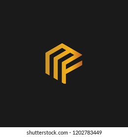 creative minimal MF logo icon design in vector format with letter M F