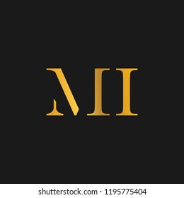 creative minimal MI logo icon design in vector format with letter M I