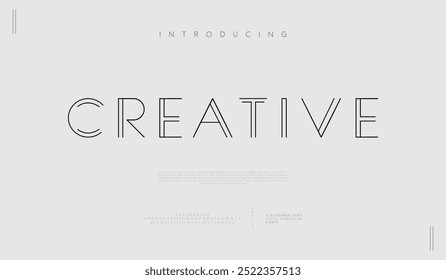 Creative, minimal modern alphabet fonts and numbers abstract urban thin line font typography typeface uppercase lowercase font logo for brand