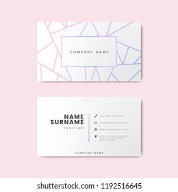 Creative minimal and modern business card design featuring geometric shapes