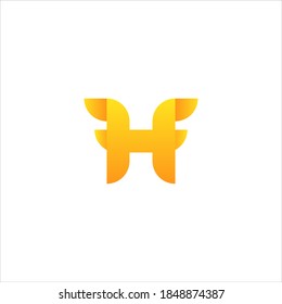 Diseño de logotipos de letra H minimo creativo para empresas o empresas de marca de inicio