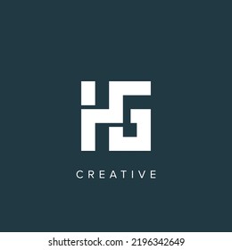 Creative minimal monochrome monogram letter HG and GH line logo design symbol. Graphic alphabet symbol for corporate identity.