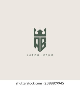 Creative minimal monochrome monogram letter AB and AB line logo design symbol. Graphic alphabet symbol for corporate identity