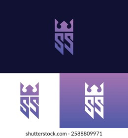 Creative minimal monochrome monogram letter SS and S line logo design symbol. Graphic alphabet symbol for corporate identity