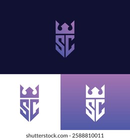 Creative minimal monochrome monogram letter SC and CS line logo design symbol. Graphic alphabet symbol for corporate identity