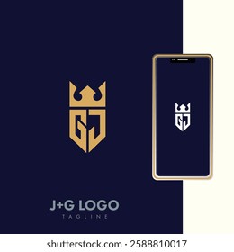 Creative minimal monochrome monogram letter GJ and JG line logo design symbol. Graphic alphabet symbol for corporate identity