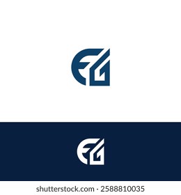 Creative minimal monochrome monogram letter EG and GE line logo design symbol. Graphic alphabet symbol for corporate identity