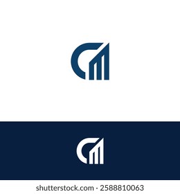 Creative minimal monochrome monogram letter CM and MC line logo design symbol. Graphic alphabet symbol for corporate identity