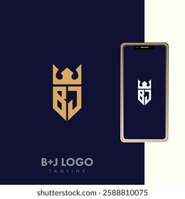 Creative minimal monochrome monogram letter BJ and JB line logo design symbol. Graphic alphabet symbol for corporate identity