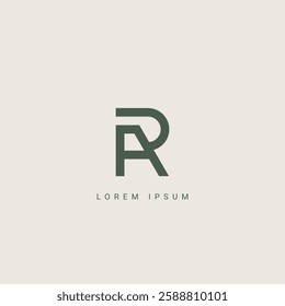 Creative minimal monochrome monogram letter AR and RA line logo design symbol. Graphic alphabet symbol for corporate identity