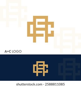 Creative minimal monochrome monogram letter AC and CA line logo design symbol. Graphic alphabet symbol for corporate identity