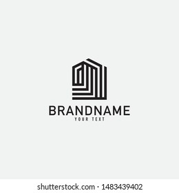 Creative minimal monochrome monogram symbol. Universal elegant vector emblem. Premium business logotype. Graphic symbol for corporate identity. Abstract logo. Minimalist logo design and simple element