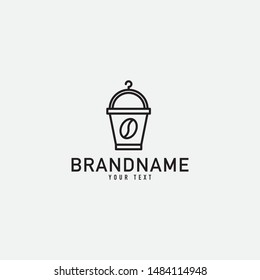 Creative minimal monochrome monogram symbol. Premium business logo for corporate identity. Minimalist logo design and simple element. Pin, Nature, Coffee, and map concept.