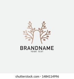 Creative minimal monochrome monogram symbol. Premium business logo for corporate identity. Minimalist logo design and simple element. Leaf logo with line design template.