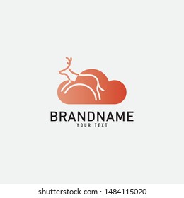 Creative minimal monochrome monogram symbol. Premium business logo for corporate identity. Minimalist logo design and simple element. Deer and love logo simple concept.