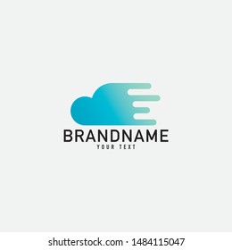 Creative minimal monochrome monogram symbol. Premium business logo for corporate identity. Minimalist logo design and simple element. Shield and cloud concept logo.