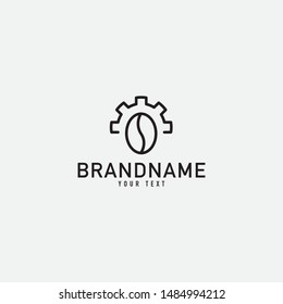 Creative minimal monochrome monogram symbol. Premium business logo for corporate identity. Minimalist logo design and simple element. Coffee machine concept logo.