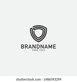 Creative minimal monochrome monogram symbol.  Shieldi concept logo.