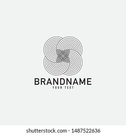 Creative minimal monochrome monogram symbol. Premium business logo for corporate identity. Minimalist logo design and simple element. Mandala flower concept logo.