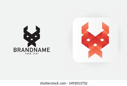 Creative minimal monochrome monogram symbol. Premium business logo for corporate identity. Minimalist logo design and simple element. Beautiful logo branding.