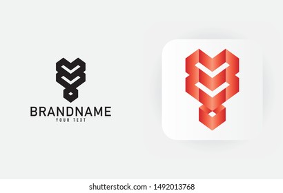 Creative minimal monochrome monogram symbol. Premium business logo for corporate identity. Minimalist logo design and simple element. Beautiful logo branding.