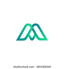 Creative minimal monogram symbol.  Premium business logotype. M modern gradient abstract logo design concept. M premium letter logo template. Modern Letter M abstract logo gradient design. 