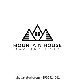 Design-Vorlage für kreatives Minimal-Gebirgshaus-Logo