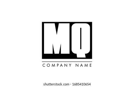 kreatives minimales MQ QM-Logo-Design im Vektorillustration-Format mit Buchstabe M Q
