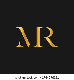 creative minimal MR logo icon design in vector format with letter M R