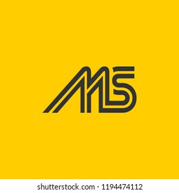 creative minimal MS logo icon design in vector format with letter M S