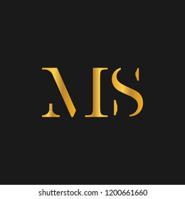 creative minimal MS logo icon design in vector format with letter M S