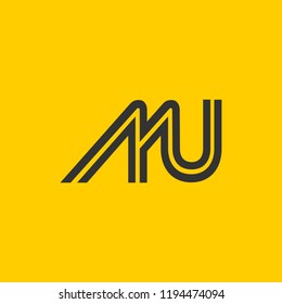creative minimal MU logo icon design in vector format with letter M U